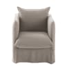 Touwbeige linnen fauteuil met verweerd effect